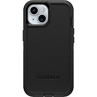 OtterBox iPhone 15, iPhone 14, and iPhone 13 Defender Series Case - BLACK, screenless, rugged & durable, with port protection, includes holster clip kickstand