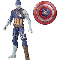 Avengers Marvel Legends Series 6-inch Scale Action Figure Toy Zombie Captain America, Premium Design, 1 Figure, and 1 Accessory