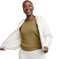 womens Originals French Terry Zip-up Hoodie, Lightweight Fleece Zip Hooded Sweatshirt, Available in Plus