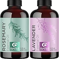 Aromatherapy Essential Oils Set for Diffuser - Pure Lavender and Rosemary Oils for Hair Skin and Nails