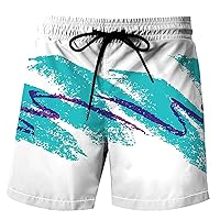 Mens Swimming Trunks Boardshort Quick-Dry Printed Swimtrunks Beach Short for Hawaiian Vacation Bathing Suit for Men