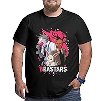 Anime Beastars T Shirt Big Size Men Short Sleeve T-Shirts Fashion Large Size Tee Black
