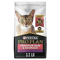 With Probiotics, Sensitive Skin & Stomach, Natural Dry Cat Food, Turkey & Oat Meal Formula - 3.2 lb. Bag