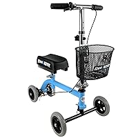Kids Knee Walker Child Knee Scooter for Small Adults for Foot Surgery, Broken Ankle, Foot Injuries - Lightweight Pediatric Knee Rover Kids Knee Scooter for Broken Foot (Light Blue)