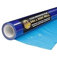 Dura-Gold Floor Protection Film, 24-inch x 200' Roll - Blue Self Adhesive Temporary Floor Covering, Protect Flooring from Foot Traffic, Paint Spills, Dust, Construction Debris, Moving - Hardwood, Tile