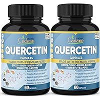 2 Packs Quercetin Capsules Equivalent to 1900mg, 4 Months Supply & Turmeric, Berberine, Stinging Nettle, Black Seed, Pepper | Support Cardiovascular, Immune | Promotes Respiratory, Anti Inflammatory