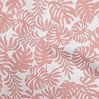 Cotton Silk Medium Pink Fabric Tropical Dress Material Fabric Print Fabric by The Yard 42 Inch Wide