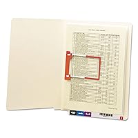 Smead End Tab Fastener File Folder, Shelf-Master® Reinforced Straight-Cut Tab, 1 U-Clip Fastener, Letter Size, Manila, 50 per Box (34112)