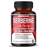 Berberine Supplement - Enhanced with Ceylon Cinnamon, Turmeric, Milk Thistle, Bitter Melon for Digestion, Immunity & Weight Managament Support (150 Count (Pack of 1))