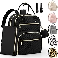 Diaper Bag Backpack,Baby Essentials Diapers Bag with Pacifier Case,Multipurpose Stylish Large Capacity Travel Backpack for Baby Girl/Boy(L-Black)