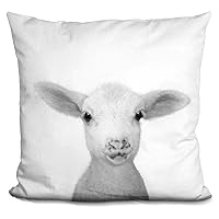 Lamb Bw Decorative Accent Throw Pillow