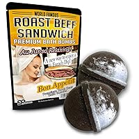 Roast Beef Sandwich Bath Bombs XL Root Beer Bath Bombs Luxury Bath Balls Funny Girlfriend Gags for Best Friends Bath and Body Gags for Men Funny Spa Gifts for Men Weird Gifts Au Jus French Dip