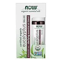 Essential Oils, Eucalyptus Roll-On, Certified Organic, Clarifying Blend, Steam Distilled, Topical Aromatherapy, 10-mL
