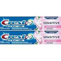 Crest Premium Plus Sensitive Toothpaste with Active Foam Whitening, Soothing Mint Flavor, 7oz (Pack of 2)
