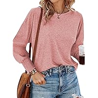 Dokotoo Long Sleeve Tops for Women 2024 Spring Fashion T Shirts for Women Crewneck Casual Loose Shirts Basic Tee