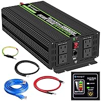 IpowerBingo Car Vehicle Power Inverter for Home Car RV with 2 AC Outlets Power Converter 12V DC to 110V AC Inverter 600W/1500W 