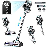 Voweek Cordless Vacuum Cleaner, 30Kpa Powerful Stick Vacuum with LED Display, MAX 45Mins Runtime, 2024 Latest Motor, 8 in 1 Vacuum Cleaners for Home for Pet Hair & Carpet