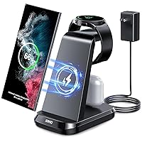 Wireless Charger for Samsung Phones Watch Earbuds (Not for Samsung Z Flip & A Series), SWIO 3 in 1 Charging Station for Samsung Watch 6/5/4/3, S24 S23 S22 S21 S20 /Note 20 10/ Z Fold 4 3, Buds/2/Pro