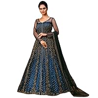Indian Pakistani Heavy Dress Material Flair Anarkali Gown Suit Style Embroidery Work