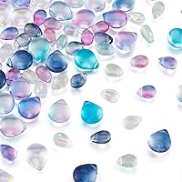 Pandahall 100Pcs Transparent Teardrop Glass Beads 10 Colors Drop Shape Crystal Charms Top Drilled Chandelier Dangle Pendants for Women Girls Beading Crafts DIY Jewelry Making (Hole: 1mm)
