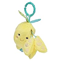 Manhattan Toy Mini-Apple Farm Lemon Baby Travel Toy with Rattle, Squeaker, Crinkle Fabric & Teether Clip-on Attachment