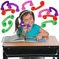 16 Reading Whisper Phones [16 Pack] Auditory Feedback Classroom Manipulative, Speech Therapy Toy Tool - Accelerates Reading Fluency & Pronunciation, Phonic Materials by 4E’s Novelty