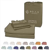 Bella Coterie Luxury Split King Bamboo Sheet Set | Organically Grown | Ultra Soft | Cooling for Hot Sleepers | 18