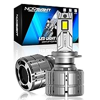 NOVSIGHT H7 LED Bulbs 40000LM, 2024 Upgraded 900% Ultra Bright H7 LED Bulbs 6500K Cool White, Plug and Play H7 Fog Light Bulbs replacement, IP68 Waterproof, Pack of 2
