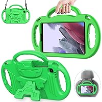 Kids Case for Samsung Galaxy Tab A7 Lite 8.7 Inch 2021, Shockproof Lightweight Handle Stand with Strap, Protective EVA Foam Rubber Material, Green