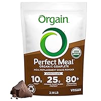 Organic Perfect Meal Replacement Protein Powder, Chocolate - 25g Plant Based Protein, 80+ Superfoods, Probiotics & Fiber, Gluten Free, Dairy and Soy Free, Vegan, For Smoothies & Shakes - 2.16lb