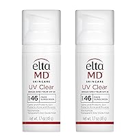 EltaMD UV Clear Face Sunscreen, SPF 46 Oil Free Sunscreen with Zinc Oxide, Protects and Calms Sensitive Skin and Acne-Prone Skin, Lightweight, Silky, Dermatologist Recommended