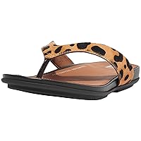 FitFlop Gracie Hair-On Leather Flip-Flops Sandals For Women - Leather Upper, Synthetic Outsole, And Comfortable Footwear