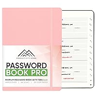 PRODUCTIVITY STORE Best Password Book With Alphabetical Tabs | Small Password Book, Organizer & Notebook | Password Keeper To Keep Website Logins & Passwords Safe | Black | Small 4x5.5