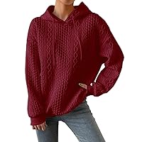 Hoodies for Women 2023 Trendy Waffle Oversized Sweatshirt Casual Comfy Top Plus Size Solid color Pullover
