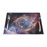 PlacematsMilky Way Galaxy Printed Dining Table Placemats Washable Dining Table Mats Heat-Resistant Easy to Clean Non-Slip Indoor Or Outdoor Use