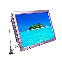 beFree Sound Portable Rechargeable 14 Inch LED TV with HDMI, SD/MMC, USB, VGA, AV in/Out and Built-in Digital Tuner in Purple