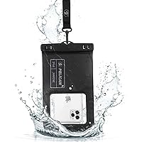 Pelican Marine - IP68 Waterproof Phone Pouch / Case (XL Size) - Floating Waterproof Phone Case For iPhone 15 Pro Max/ 14 Pro Max/ 13 Pro Max/ 12/ S24 Ultra/ Pixel 8- Detachable Lanyard - Black