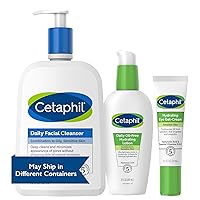 Ultimate Skincare Set, Daily Facial Cleanser (20 oz), Hydrating Lotion (3 oz) & Eye Gel-Cream (.5 oz), Hydration for all Skin Types,