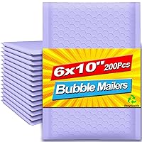 Bubble Mailers 6x10 Inch 200 Pack, Waterproof and Tear-Resistant Padded Envelopes, Thick Poly Bubble Envelopes, Suitable for Small Businesses, Shipping, Mailing, Packaging
