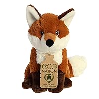Aurora® Eco-Friendly Eco Nation™ Fox Stuffed Animal - Environmental Consciousness - Recycled Materials - Red 9 Inches