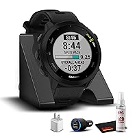 Garmin Forerunner 255 Music, GPS Running Smartwatch with Music, Advanced Insights, Long-Lasting Battery, Black with Charging Base, Travel Accessory Kit & 6Ave Cleaning Kit