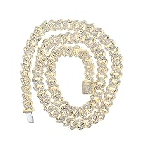 10K Yellow Gold Mens Diamond Cuban Link Chain Necklace 8 Ctw.