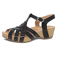 Dansko Tinley Fisherman Wedge Sandal for Women - Cushioned, Contoured Footbed for All-Day Comfort and Support - Adjustable Hook & Loop Straps with Buckle Detail