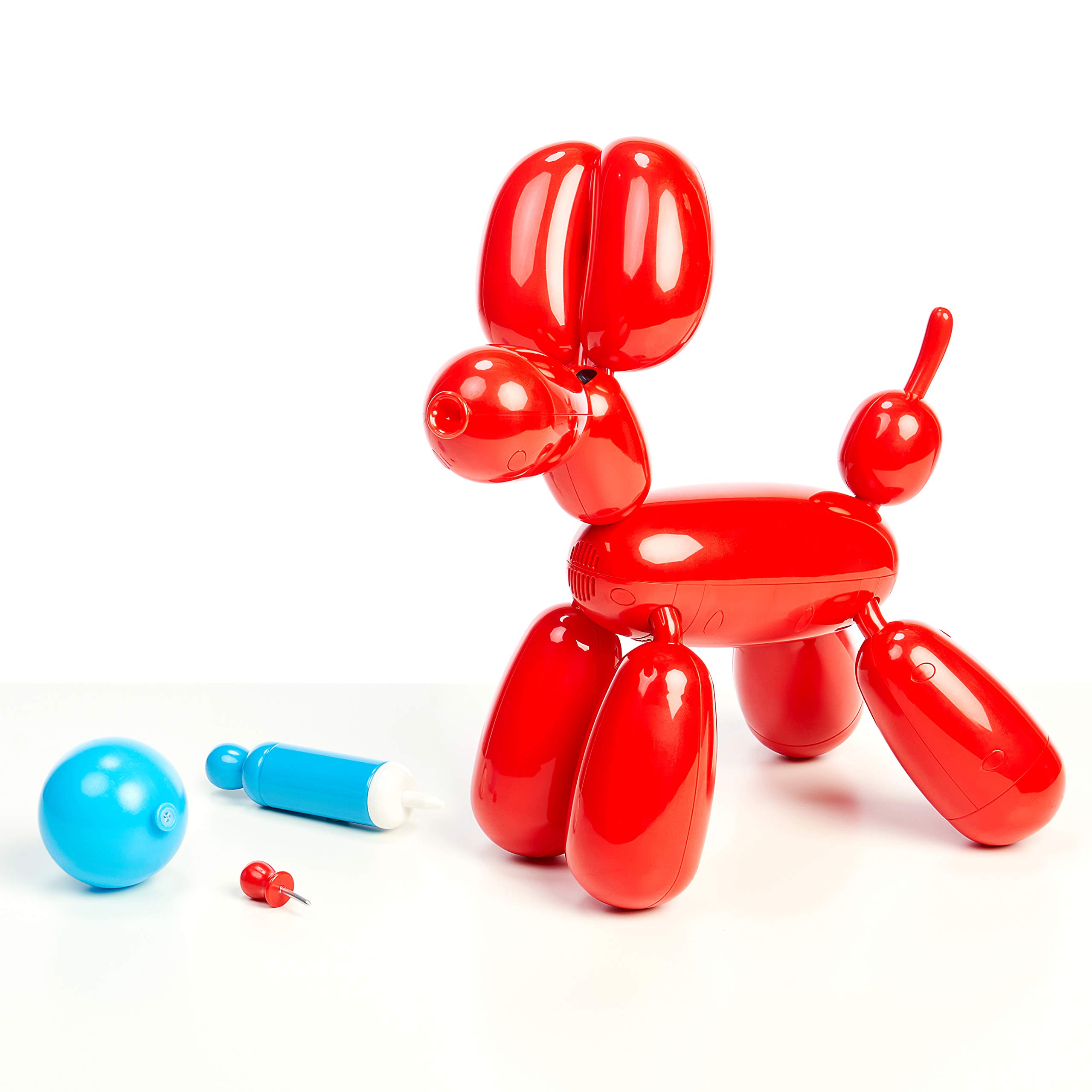 Squeakee The Balloon Dog - Feed Him, Teach Him Tricks, Pop Him, and Watch Him Deflate!, Red