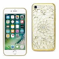 Reiko Wireless TPU Case with Sparkling Diamond Sunflower Design Cell Phone Case for Apple iPhone 7 - Clear