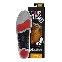 CURREX EdgePro Thermo Regulating Ski Boot Insoles for Snowboarding, Skiing, & Winter Sports – Ski Boot Inserts with Shock Absorbing Cushioning – for Men & Women – Medium Arch, Small