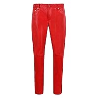 Ladies Leather Pant Red Jeans Casual Style Pant Real Lambskin Trousers 4532