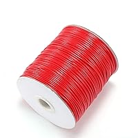 10m/lot 22 Color Leather Line Waxed Cotton Cord Thread,Waterproof Round Coated Wax Thread for for Jewelry Making DIY Bracelet Supplies Braided Bracelets DIY Accessories (Red, 2.0mm×10m)