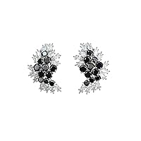 Faship Gorgeous CZ Crystal Rhinestone Floral Clip On Earrings