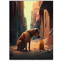 Animals Canvas Wall Art - Modern Posters Prints - Handsome dog Pictures Wall Decor Funny Artwork Decoration for Home Office 24x36 Inch Frameless